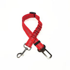 Reflective, elastic seat belt for safe, comfy car rides.