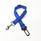 Reflective, elastic seat belt for safe, comfy car rides.